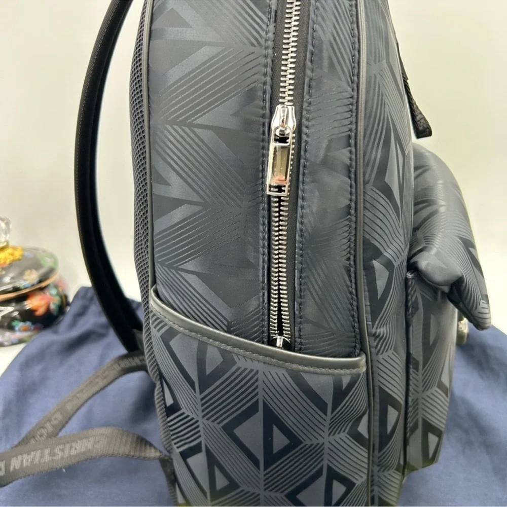 Dior diamond dark black backpack made in Italy NWT